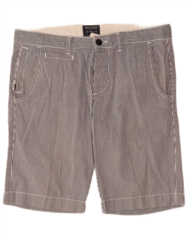 Pantaloncini chino da uomo Woolrich W33 cotone gessato medio blu navy