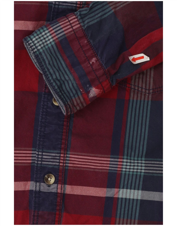 Camicia da uomo classica Fat Face XL in cotone a quadri rossi