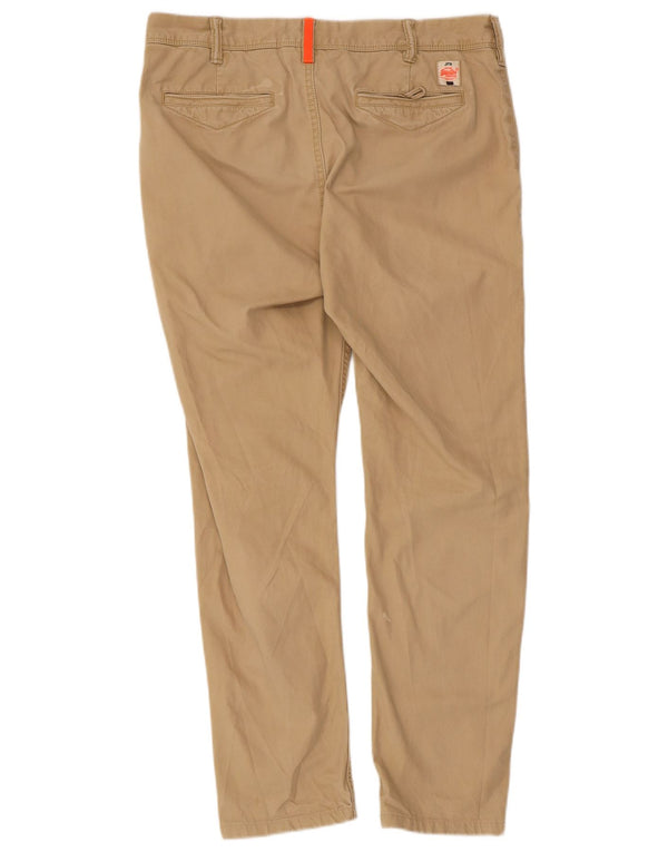 Pantaloni chino slim da uomo Superdry piccoli W34 L27 cotone beige