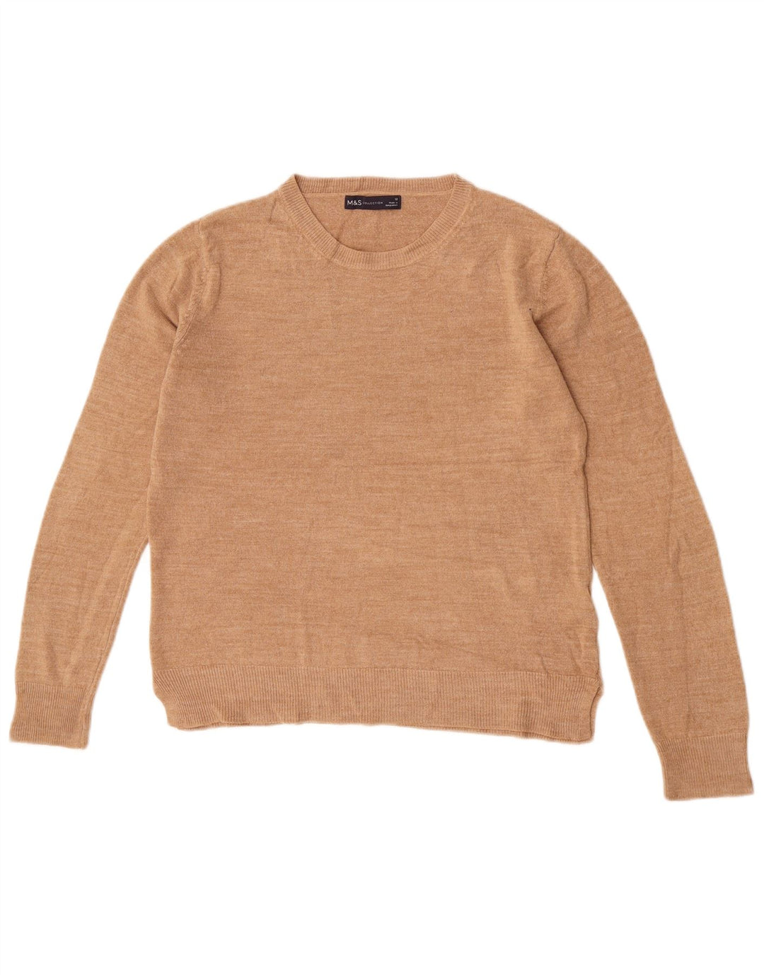 Maglione maglione girocollo da donna Marks & Spencer UK 12 Acrilico beige medio