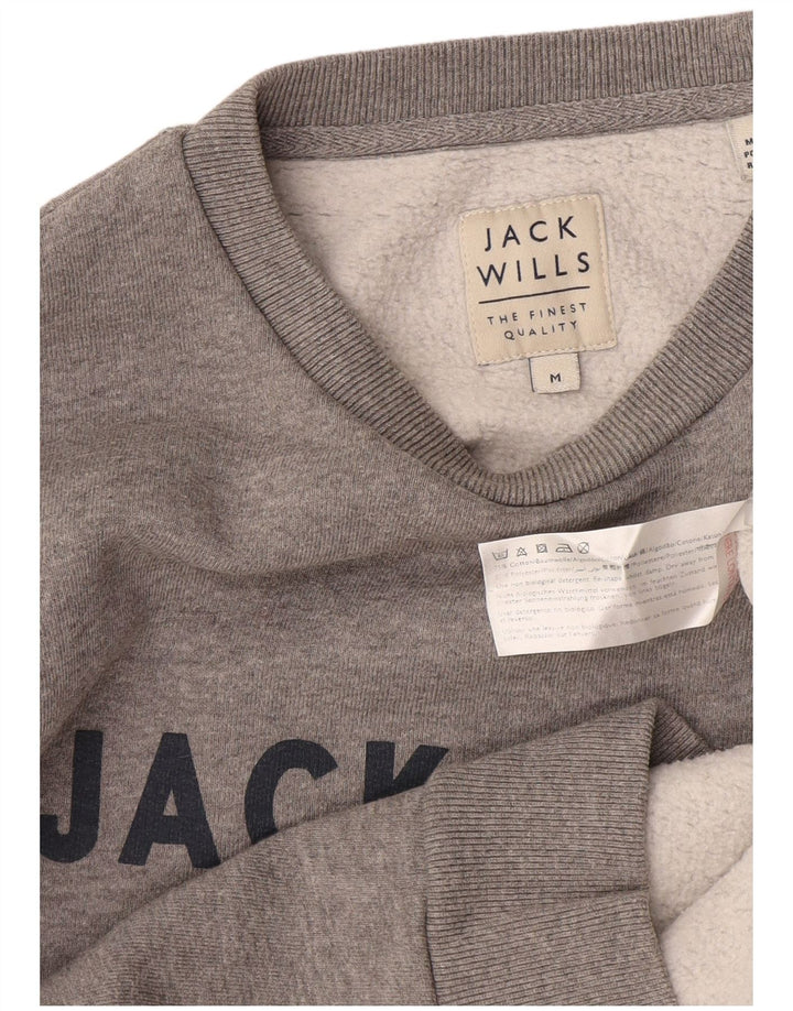 Felpa grafica da uomo Jack Wills Maglione cotone chiazzato grigio medio