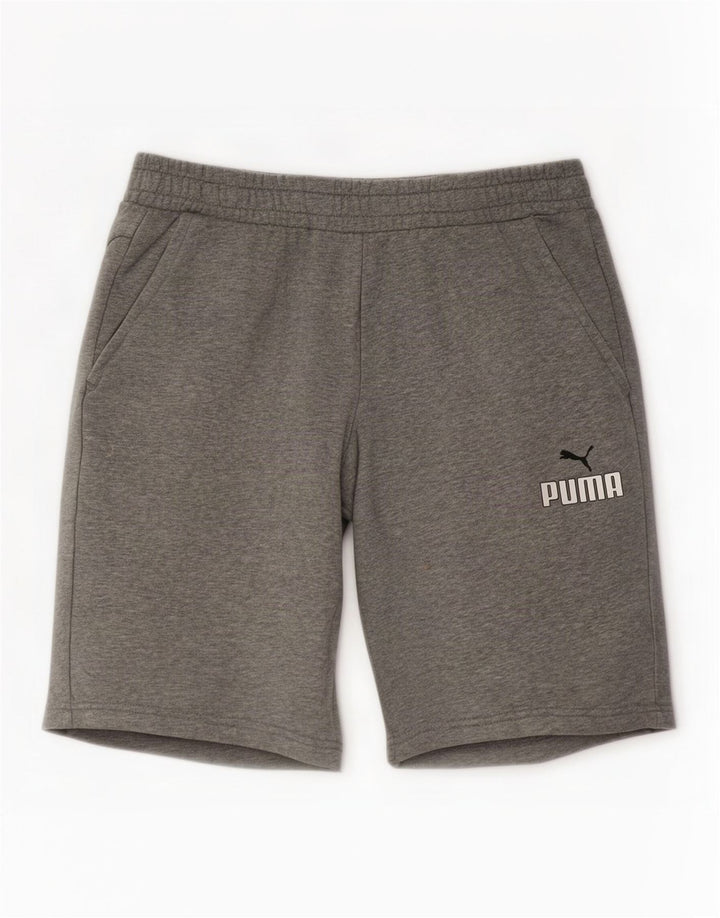 Pantaloncini sportivi da uomo Puma Large in cotone grigio
