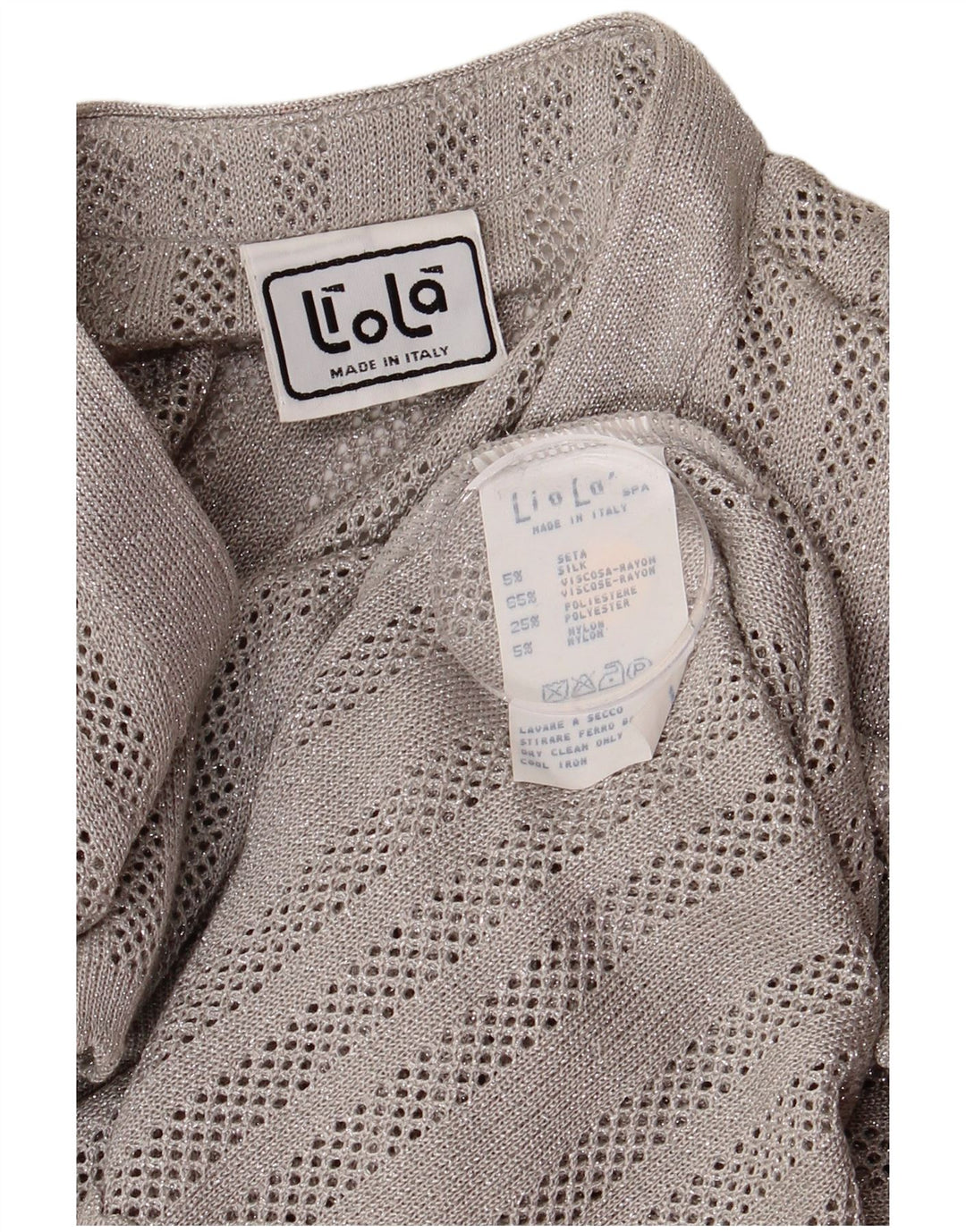 Maglione cardigan da donna LIOLA UK 12 Viscosa screziata grigio medio