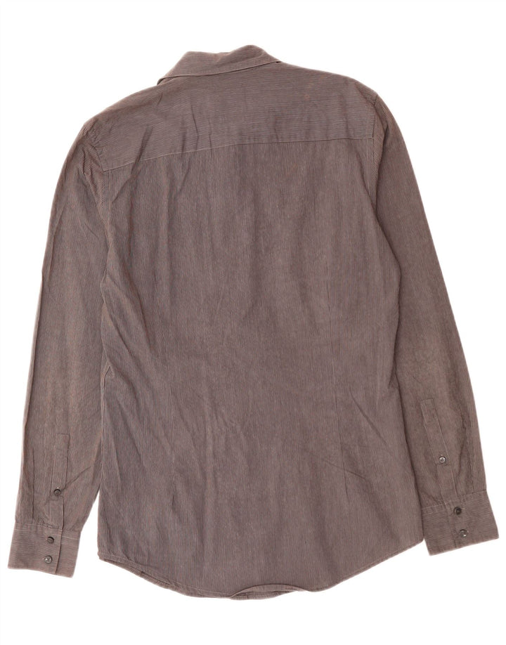 CALVIN KLEIN Camicia da uomo slim fit piccola in cotone gessato grigio