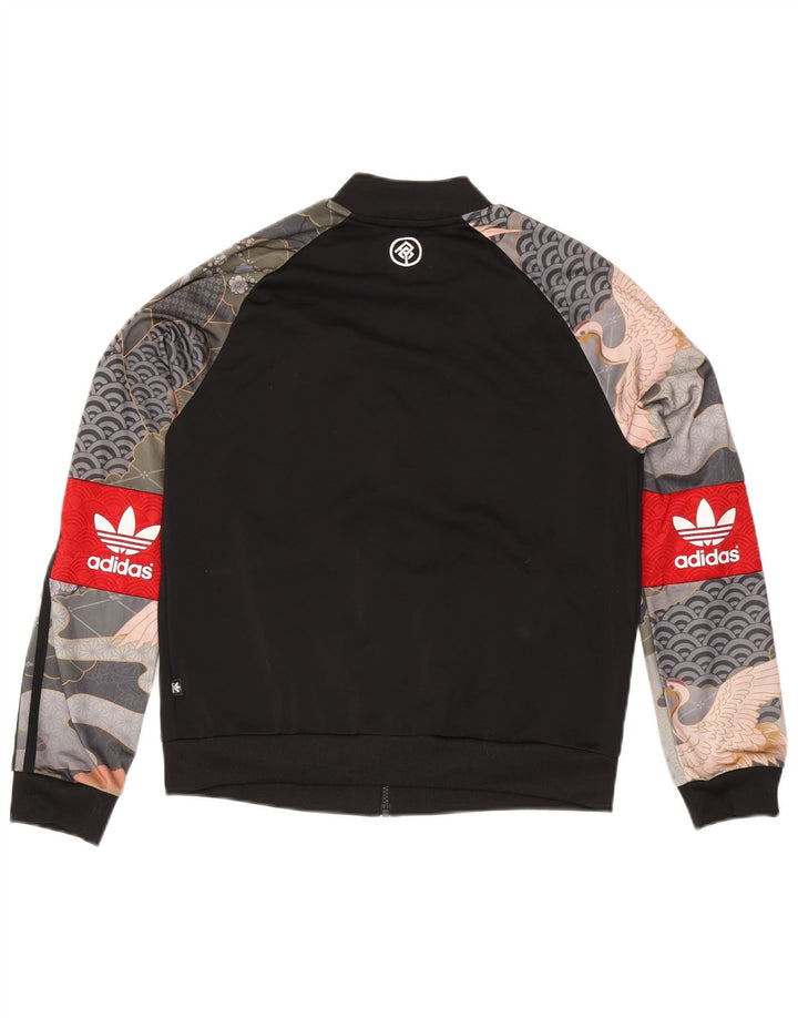 Giacca da tuta da donna Adidas UK 12 Medium Black Patchwork