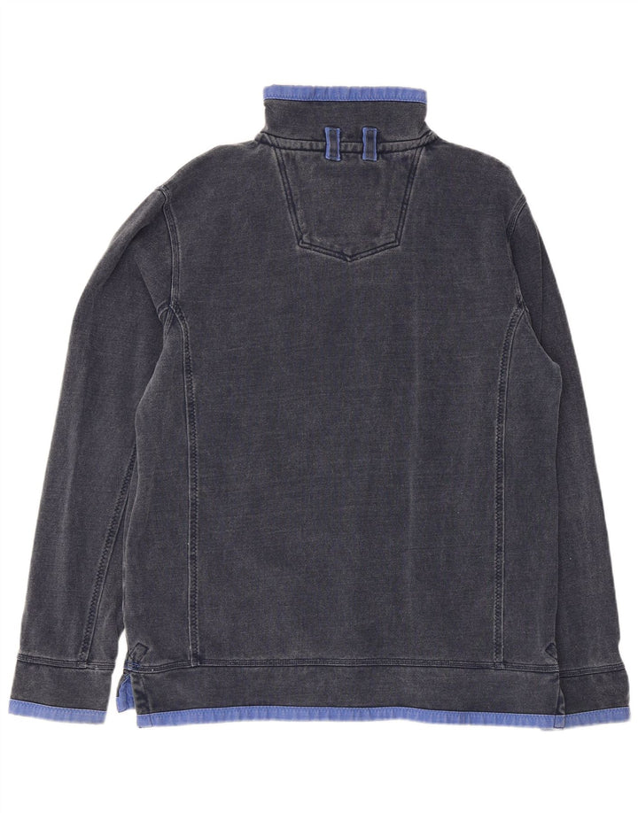 Felpa da uomo con collo con zip Fat Face, maglione grande, cotone blu navy