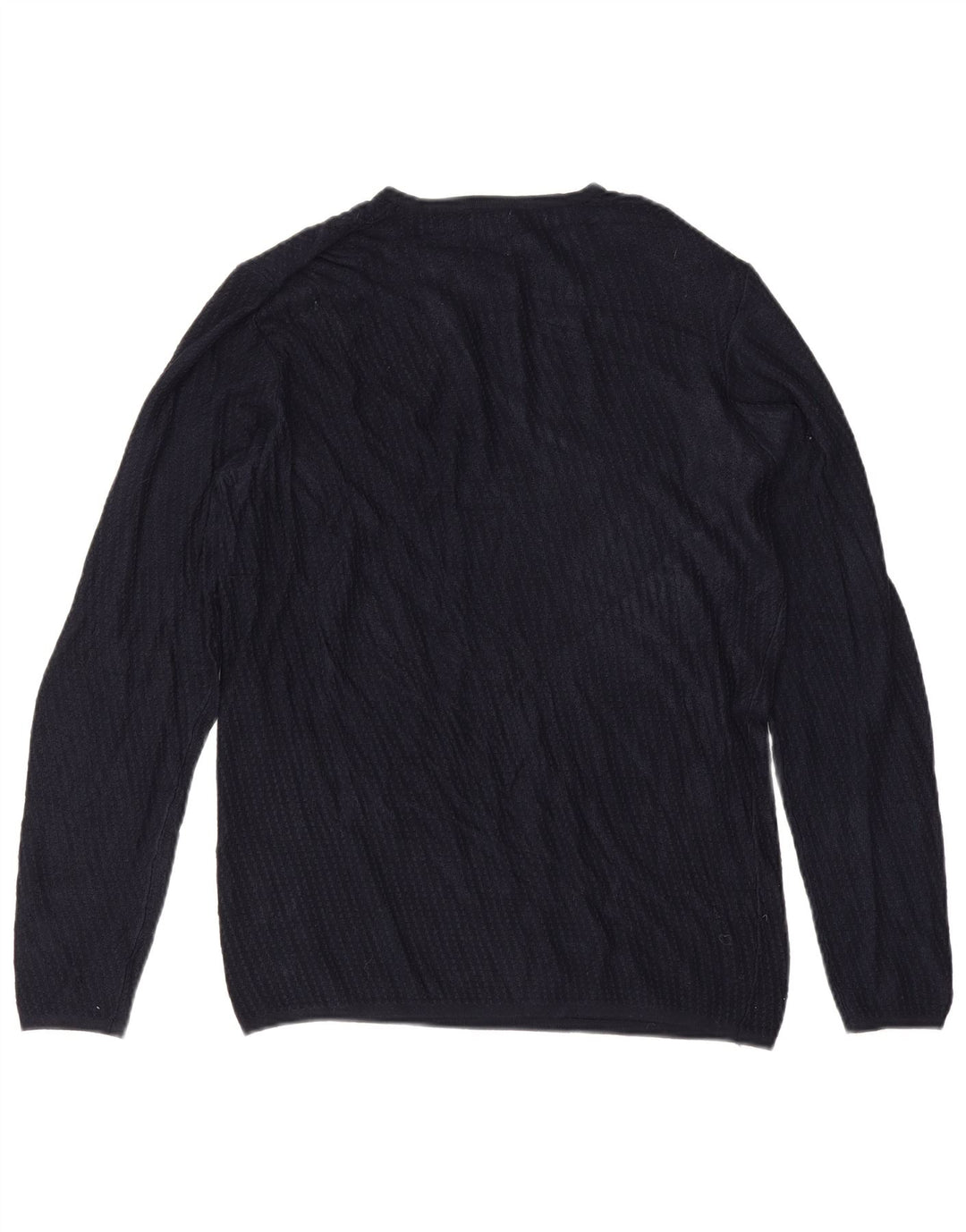 Maglione Zara da uomo girocollo in viscosa blu navy medio