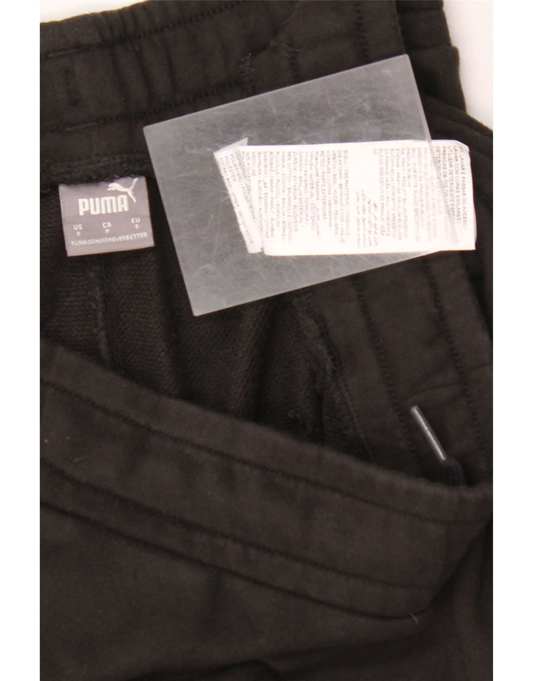 Pantaloni da tuta con grafica PUMA da donna Joggers UK 10 piccoli cotone nero