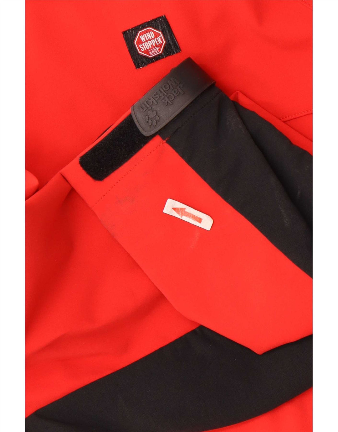 Giacca antipioggia con cappuccio da uomo Jack Wolfskin UK 36/38 Medium Red Colourblock