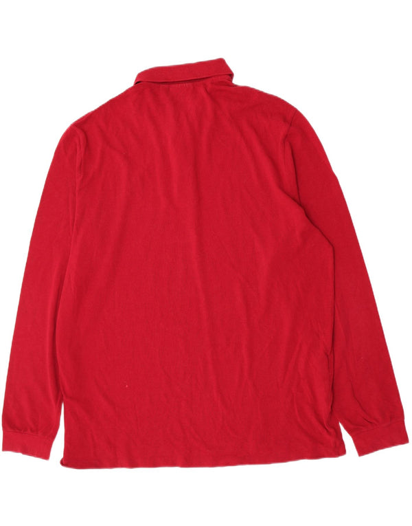 Polo Lacoste da uomo a maniche lunghe vestibilità classica taglia 8 3XL cotone bordeaux