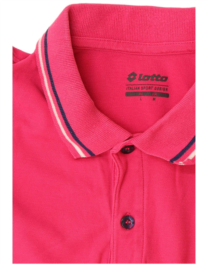Polo da uomo LOTTO in cotone rosa medio