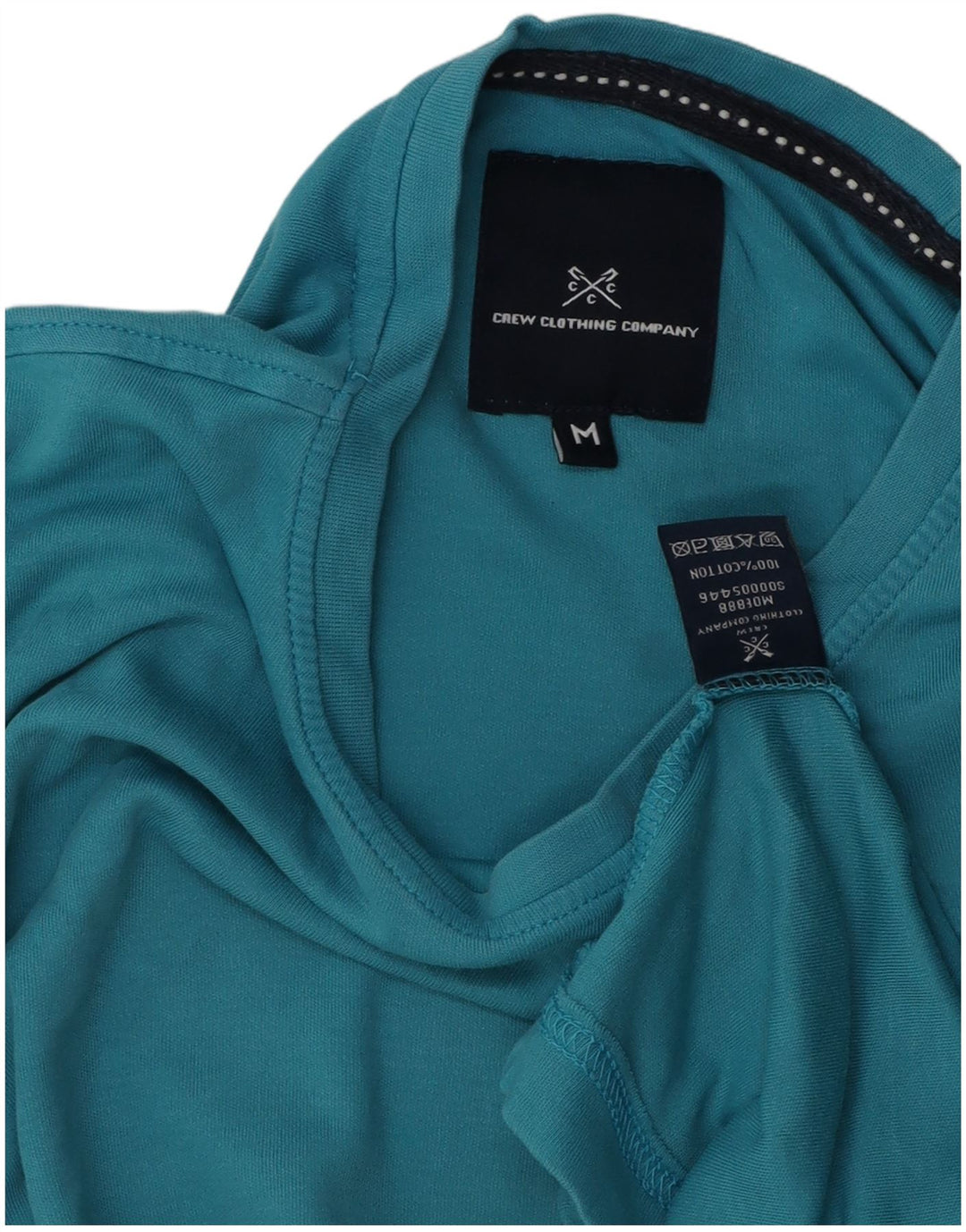 Crew Clothing T-shirt da uomo Top in cotone blu medio