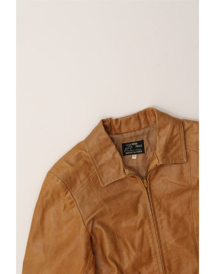 VINTAGE Womens Leather Jacket IT 40 Small Brown Leather Vintage Vintage and Second-Hand Vintage from Messina Hembry 