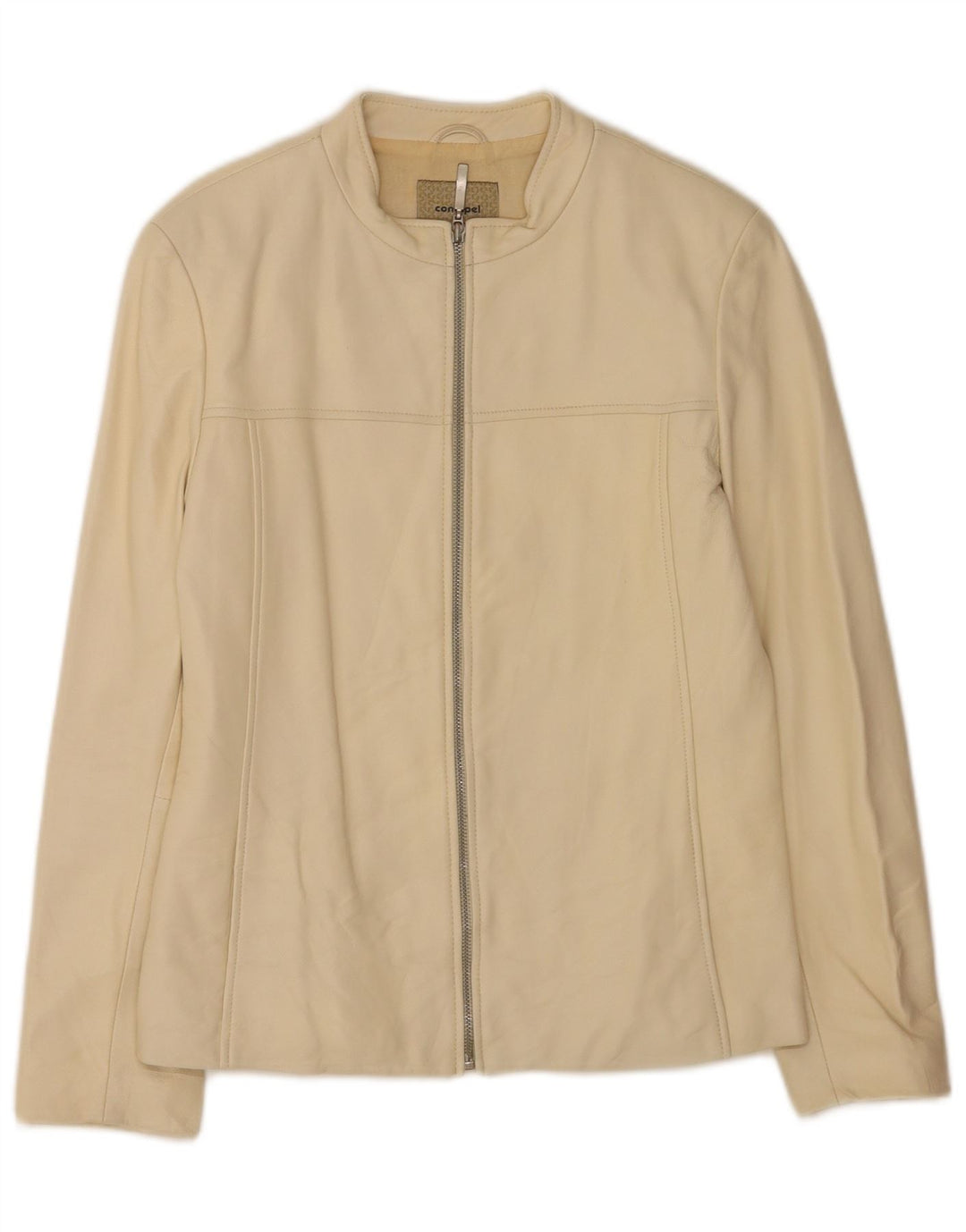 Giubbotto Bomber In Pelle Donna Conbipel IT 42 Beige Medio