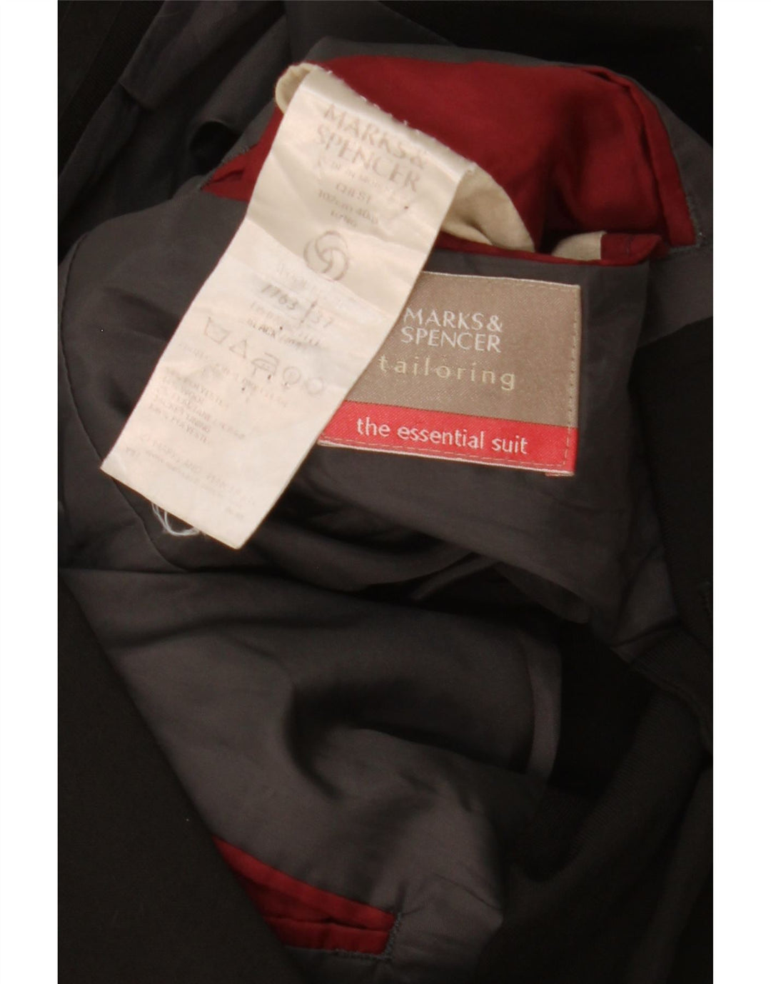 Giacca blazer a 3 bottoni da uomo Marks & Spencer UK 40 poliestere nero medio