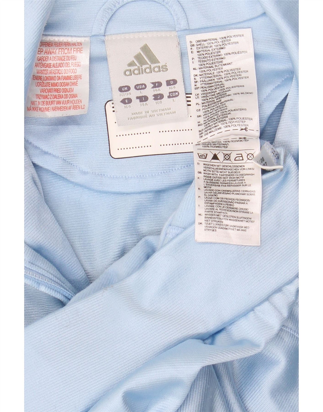 Giacca da tuta da ragazzo Adidas 13-14 anni in poliestere color block blu