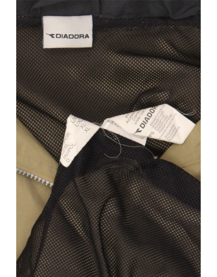 DIADORA Mens Rain Jacket UK 42 XL Khaki Polyamide Vintage Diadora and Second-Hand Diadora from Messina Hembry 
