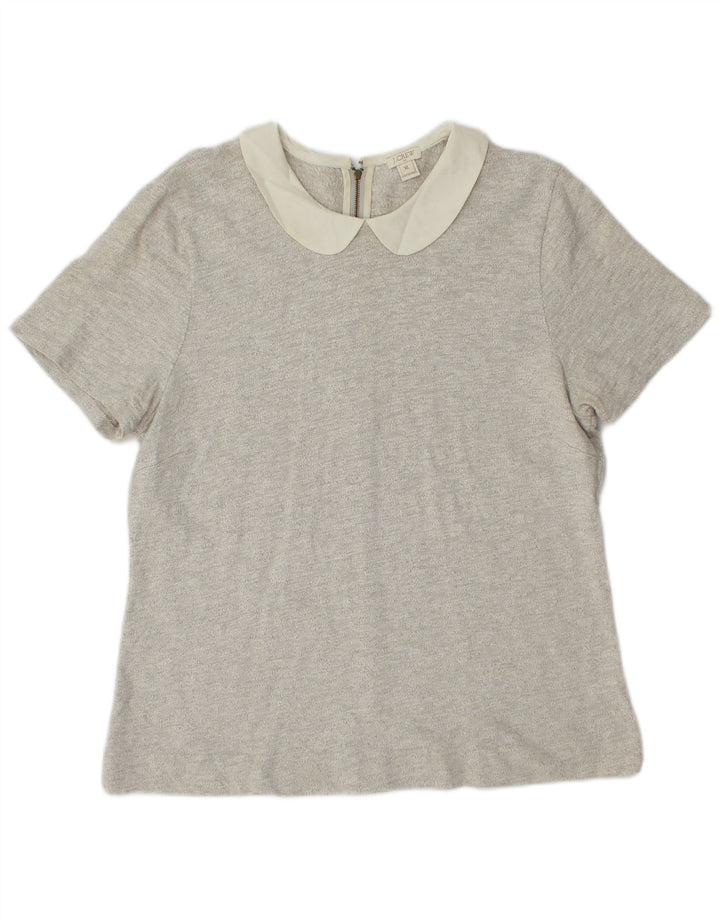 Top camicetta da donna J. CREW UK 18 XL cotone grigio