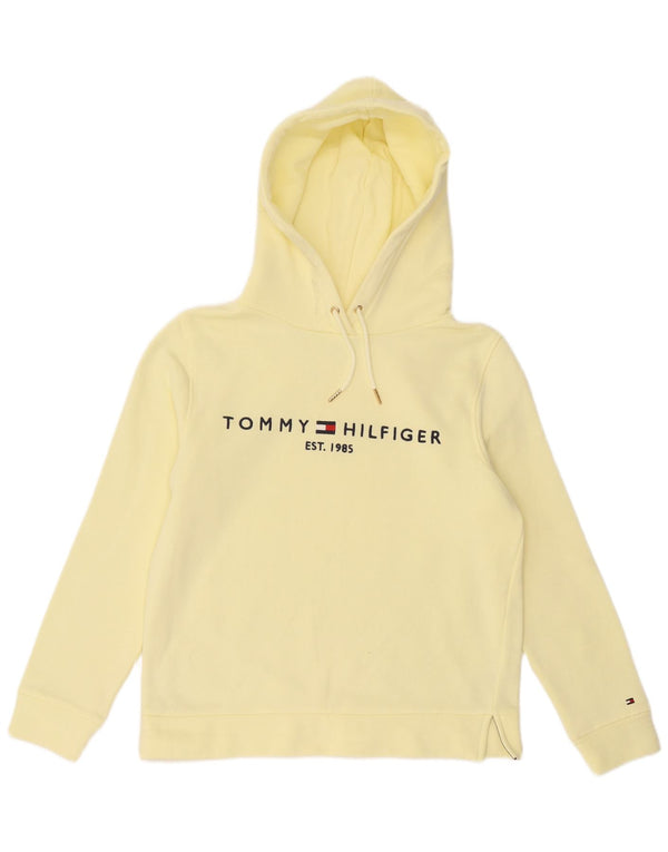 Maglione con cappuccio oversize grafico da donna Tommy Hilfiger UK 10 piccolo giallo