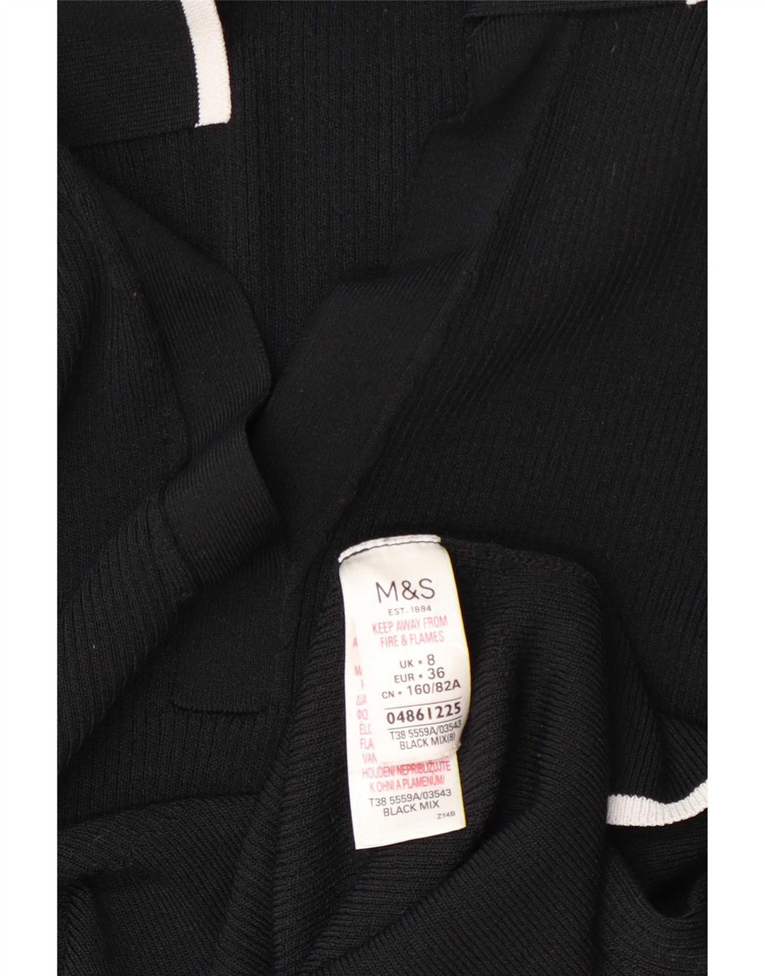 Polo da donna Marks & Spencer UK 8 Small in viscosa nera