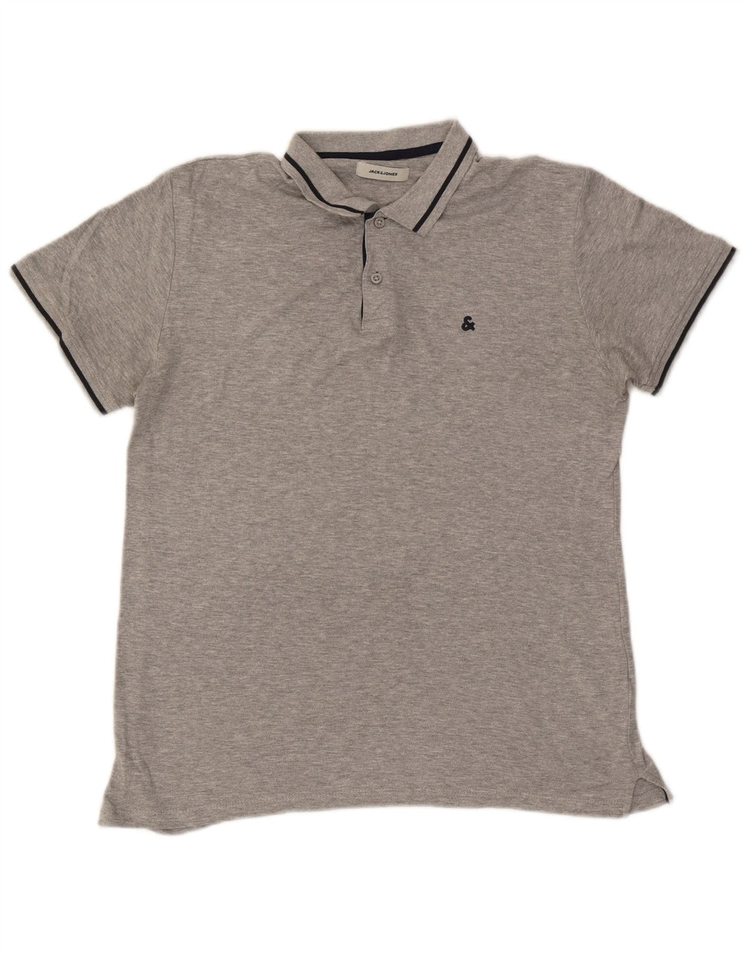 Polo da uomo Jack & Jones in cotone screziato grigio medio