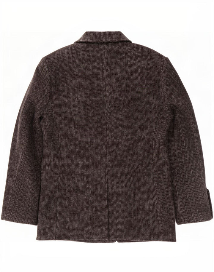 Cappotto da marinaio da uomo Superdry UK 40 Large grigio in lana a spina di pesce Classico
