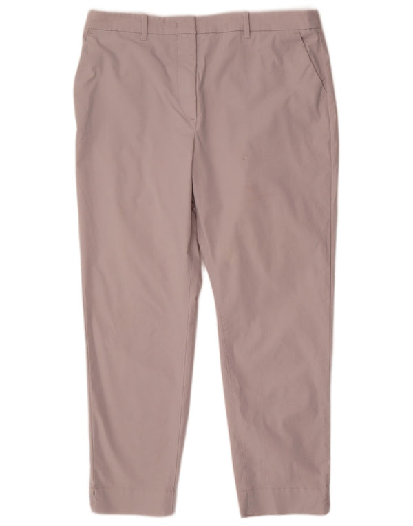 Pantaloni chino a vita alta da donna Marks & Spencer UK 16 Large W34 L27 Grigio