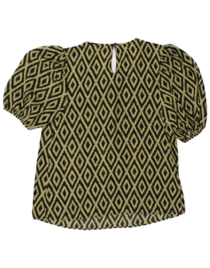 Top in camicetta da donna Marks & Spencer UK 10 piccolo nero a rombi/diamante
