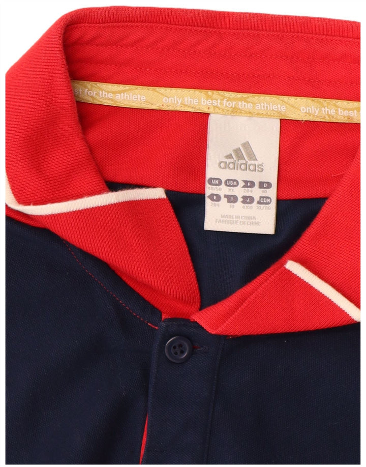 Polo ADIDAS da uomo UK 48/50 XL Blu navy in cotone color block