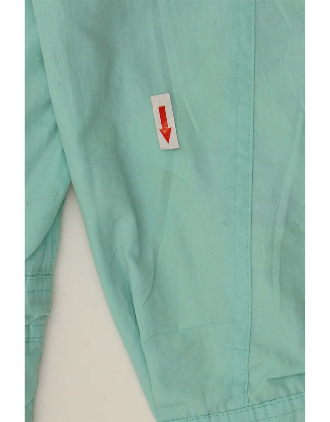 Giacca a vento grafica da donna vintage UK 16 grande poliestere turchese