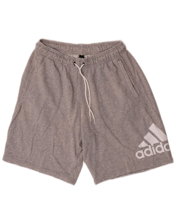 Pantaloncini sportivi grafici da uomo Adidas grandi in cotone grigio