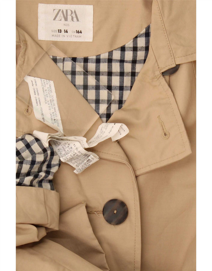 Trench per bambina Zara 13-14 anni Beige in poliestere