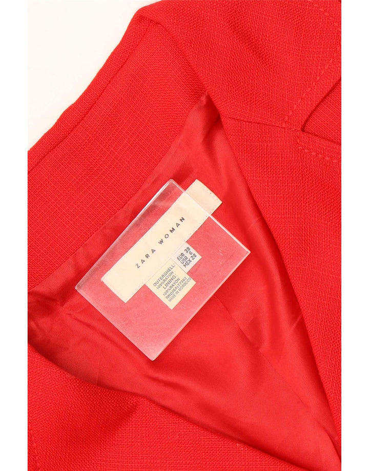 Giacca blazer da donna con maniche a 3/4 Zara EU 38 Small Rayon rosso