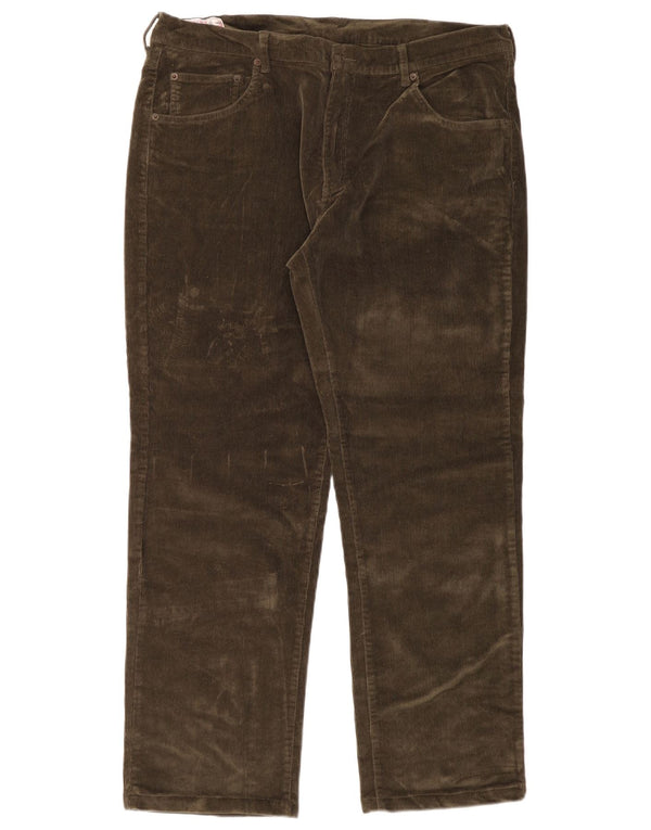 Pantaloni dritti da uomo in velluto a coste Rifle W40 L31 cotone kaki