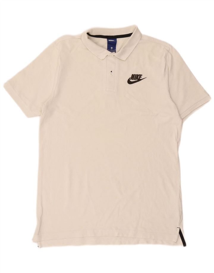 Polo NIKE da uomo in cotone bianco sporco medio