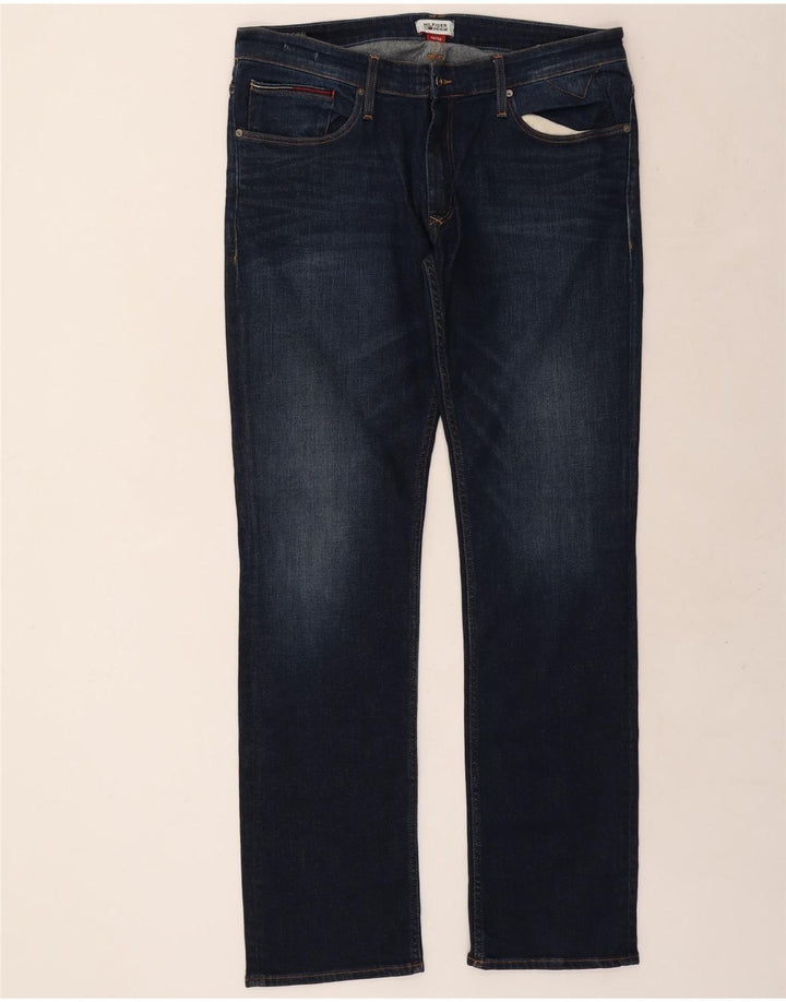 Jeans dritti da uomo Tommy Hilfiger W38 L36 cotone blu navy