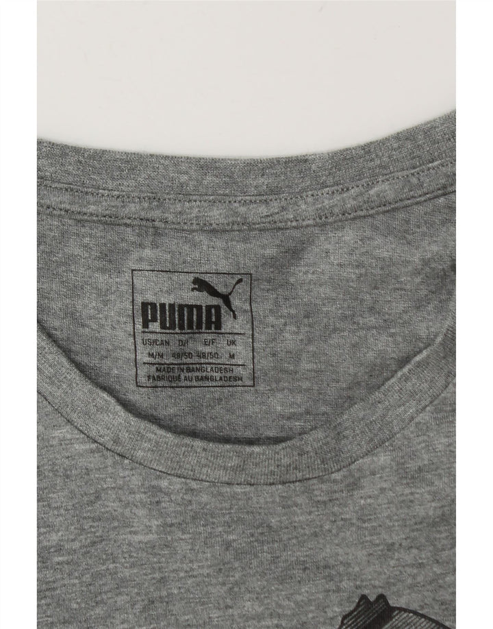T-shirt grafica da uomo Puma Top grigio medio chiazzato
