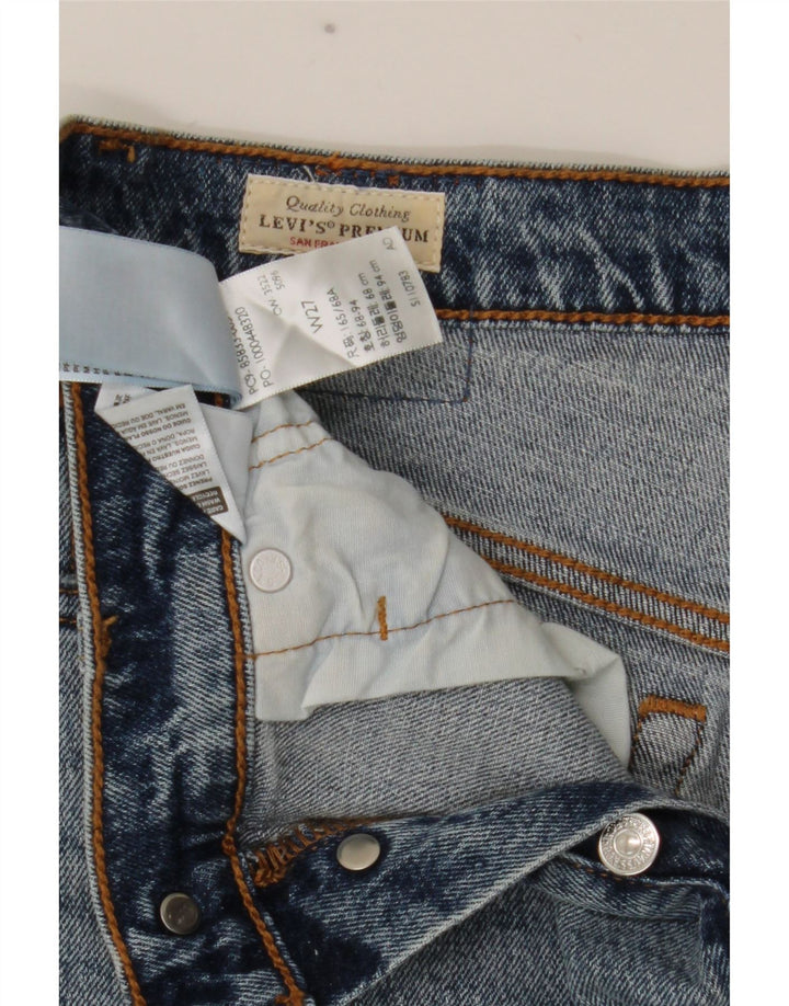 Pantaloncini Levi's da donna 501 in denim invecchiato W27 piccolo cotone blu