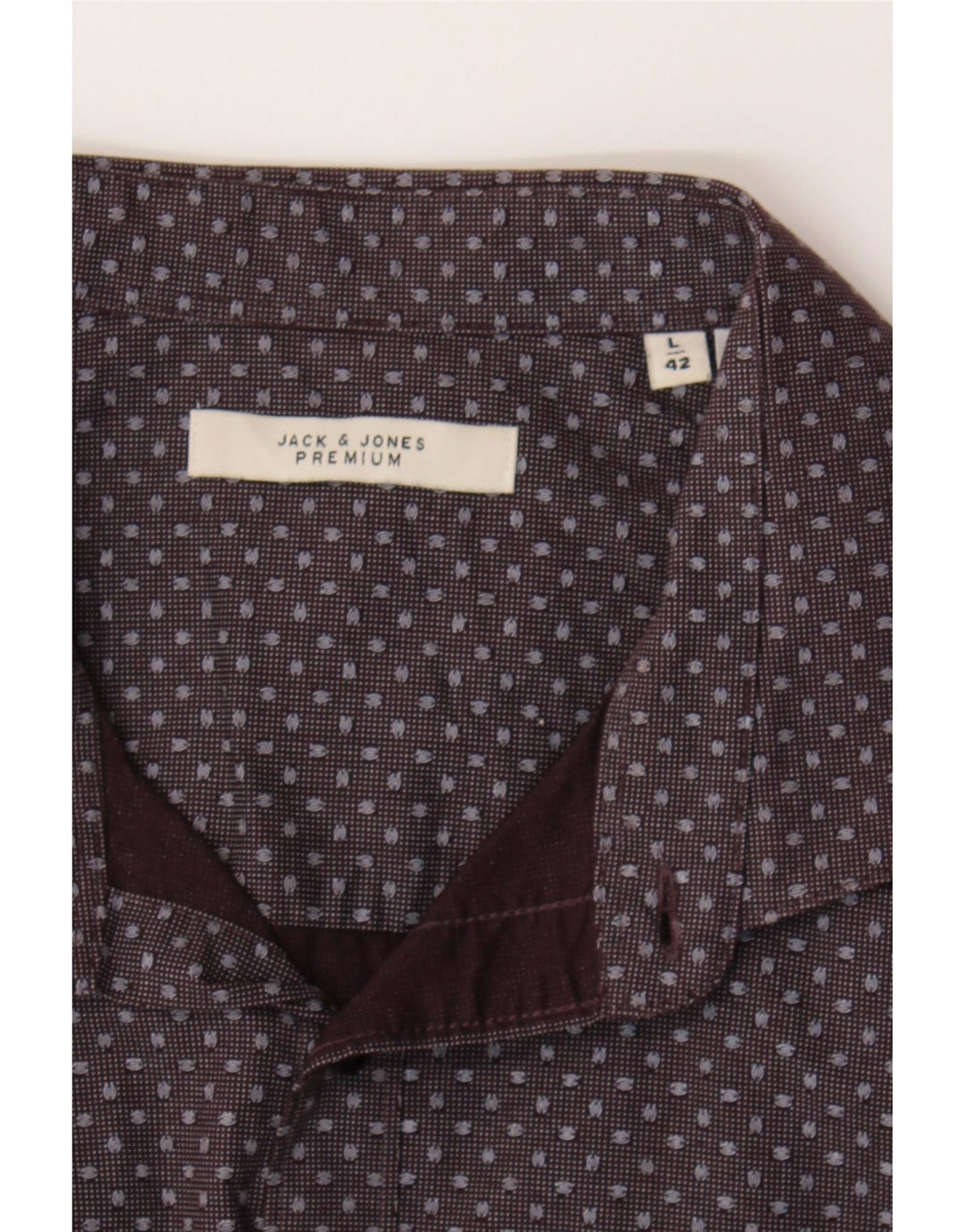 JACK & JONES Mens Shirt Size 42 Large Red Spotted Cotton Vintage Jack & Jones and Second-Hand Jack & Jones from Messina Hembry 