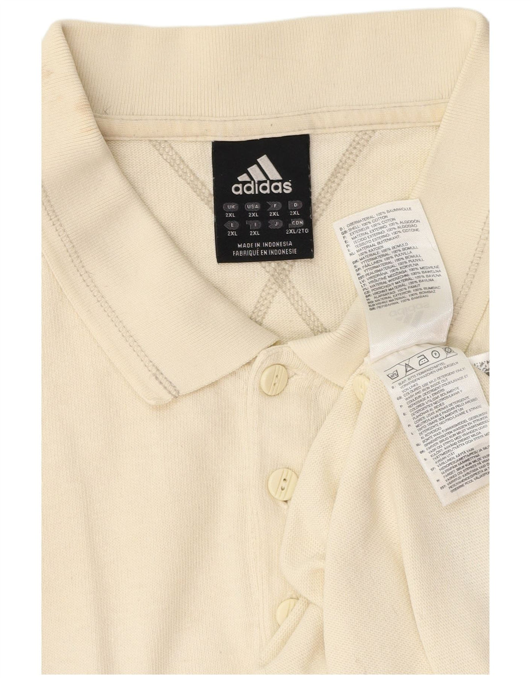 Polo ADIDAS da uomo 2XL in cotone bianco