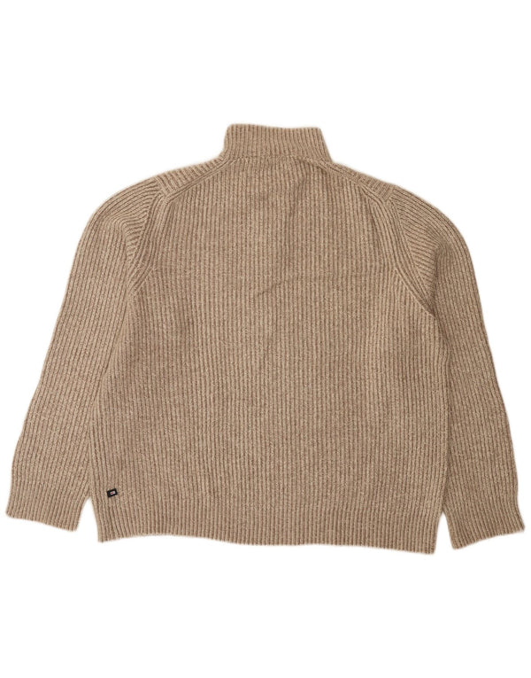 Maglione da uomo Marks & Spencer con collo con zip blu Harbour XL in cotone beige