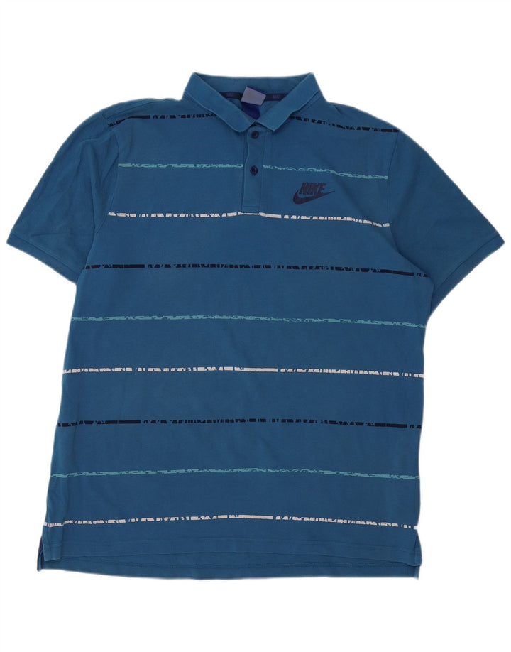 Polo NIKE da uomo XL in cotone a righe blu