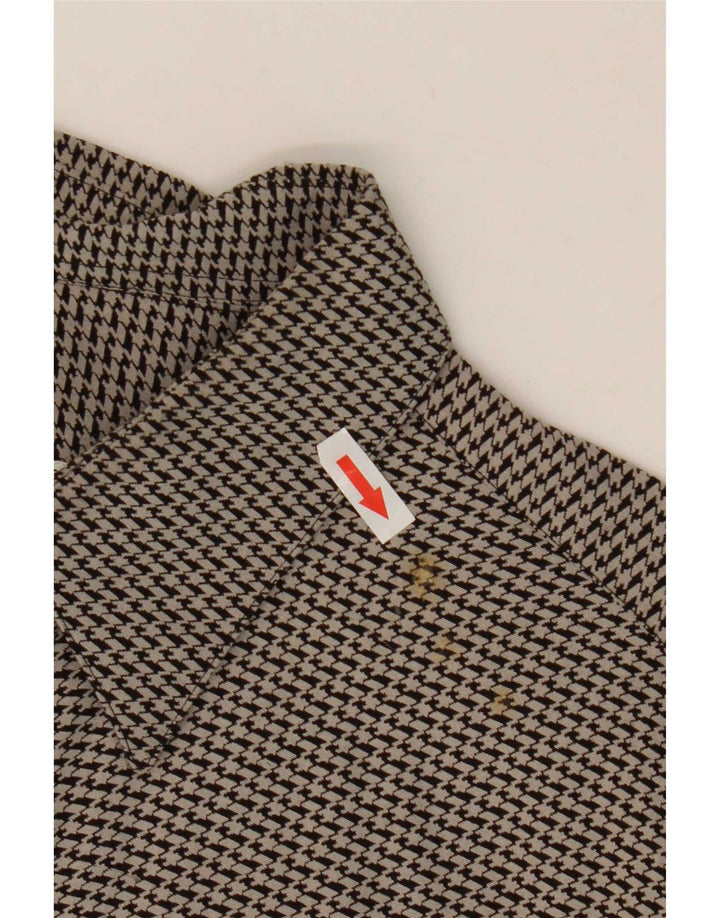 Camicia Vintage Uomo Large in Viscosa Pied De Poule Grigia