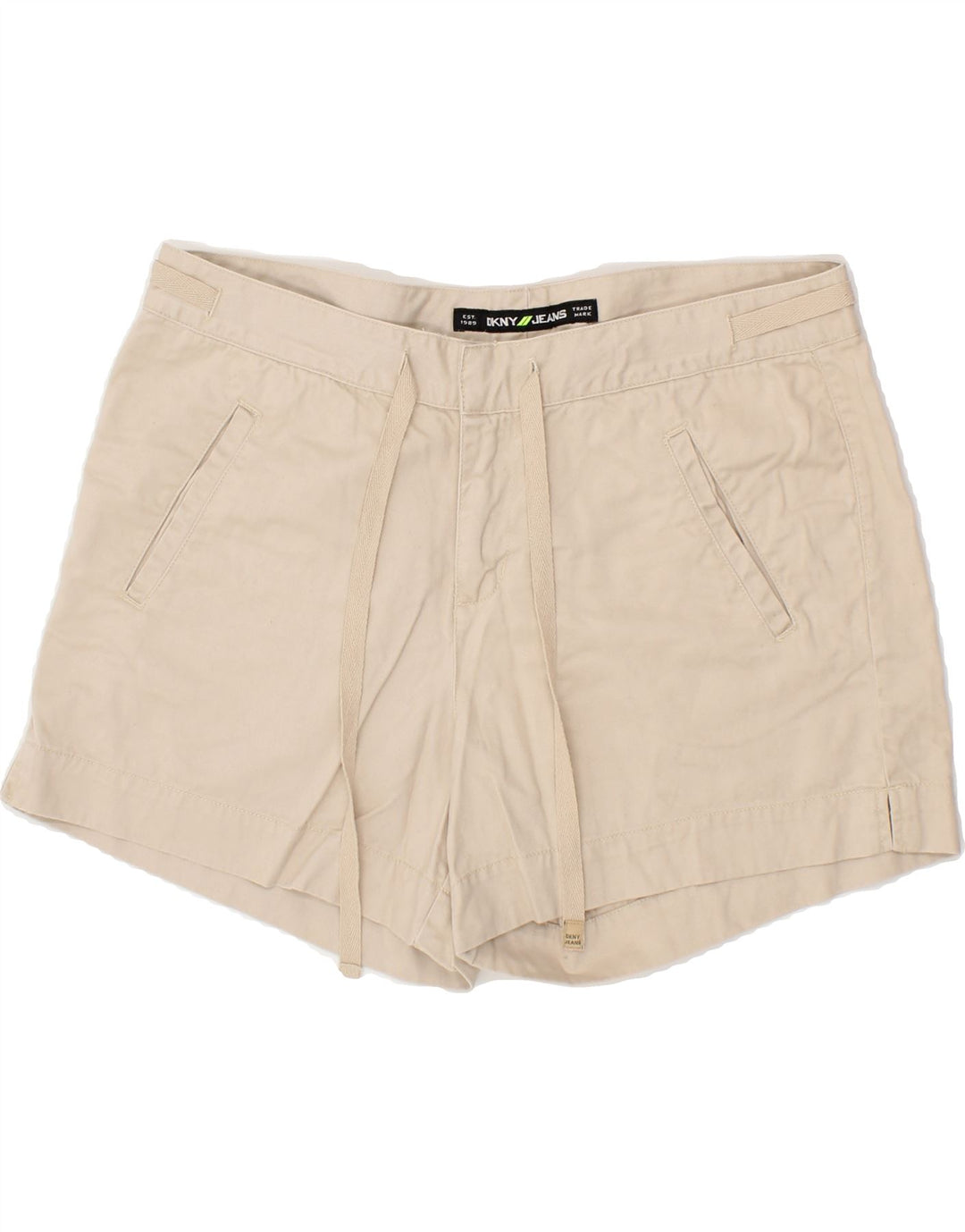 DKNY Womens Chino Shorts US 12 Large W34 Beige Cotton Vintage Dkny and Second-Hand Dkny from Messina Hembry 