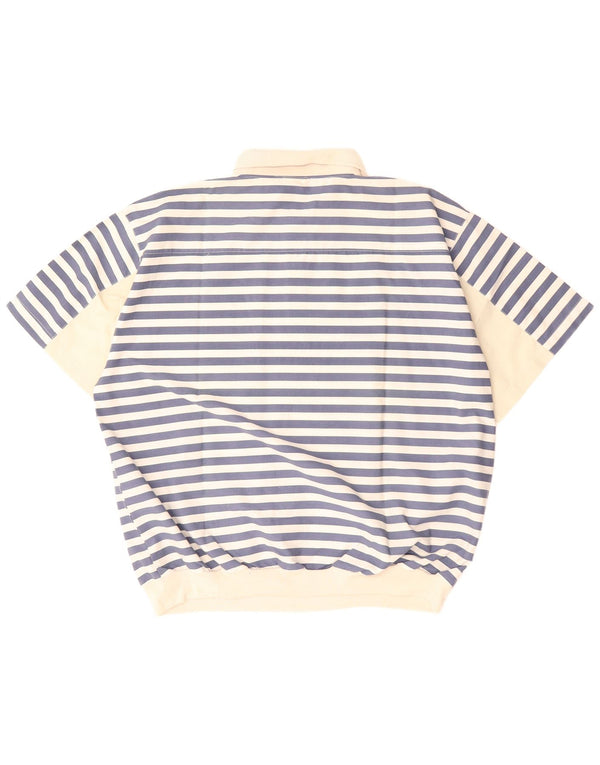 Camicia pullover a maniche corte da uomo VINTAGE IT 52/54 a righe grandi blu