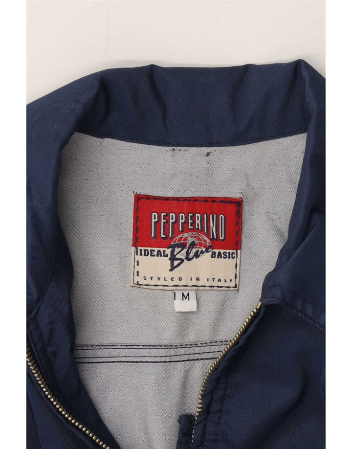 Giubbotto bomber da donna vintage UK 14 medio blu navy