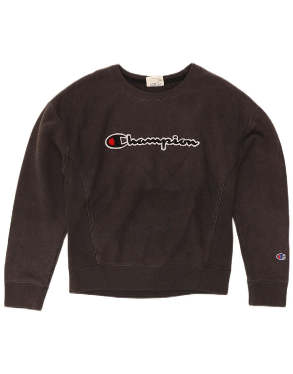 Felpa con grafica Champion Reverse Weave da uomo, piccola, in cotone grigio