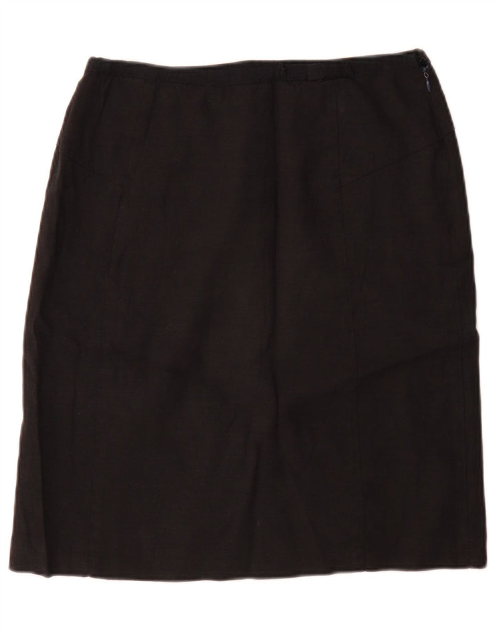 Gonna dritta da donna Jigsaw UK 12 media W28 lino nero