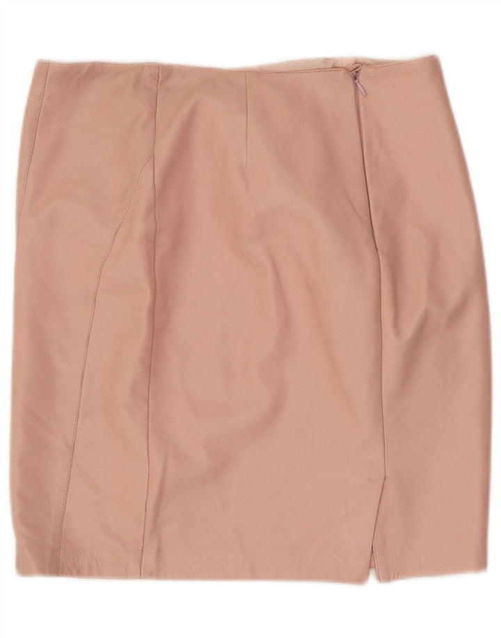 Gonna in pelle vintage da donna W32 grande rosa
