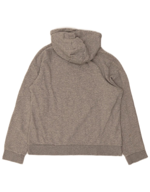 Felpa con cappuccio grafica da donna Adidas UK 16/18 grande cotone grigio